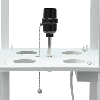 Classix White 62.5" 3-Tier Shelf Floor Lamp with LED Bulb