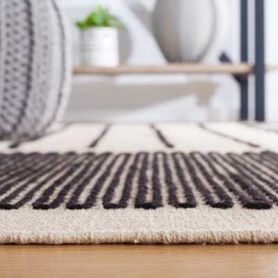 Kilim KLM326 Hand Woven Area Rug - Ivory/Black - 3'x5' - Safavieh.