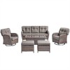 Gymojoy 6 Pieces Sofa Table Ottoman with Swivel Chairs - 3 of 4