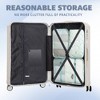 Lyngins 3-Piece Vertical Stripe Family Hardside Luggage Set – 20" Carry on Luggage, 24" & 28" Spinner Suitcases, Waterproof Anti-Scratch ABS Shell - 3 of 4