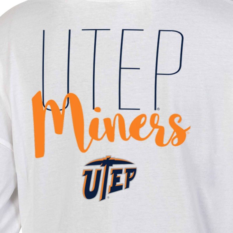 NCAA UTEP Miners Women&#39;s White Long Sleeve T-Shirt, 3 of 4