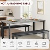 Homhougo Dining Table Set for 4, Kitchen Table with 2 Upholstered Benches, 3-Piece Kitchen Table Chairs Set of 4 - 3 of 4