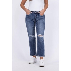 Women's Whatever Will Be High-Rise Crop Straight Leg Denim Jeans - LOVERVET - 1 of 4