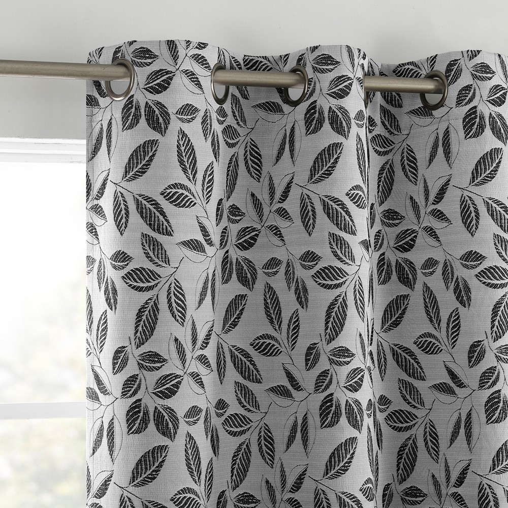 Photos - Curtains & Drapes 40"x96" Sun Zero 100 Blackout Satti Embroidered Leaf Grommet Curtain Panel