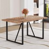 Okak 55IN Modern Rectangular Dining Table, Kitchen Table with Thick Tabletop and Metal Legs, Small Table for Living Room - 2 of 4