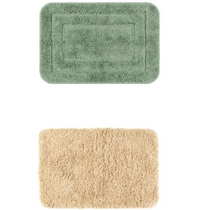 Unique Bargains 2Pcs Non-Slip Extra Thick Microfiber Soft Plush Bath Mats - 1 of 4