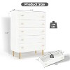 Nasitip 5-Drawer White Dresser, 44" Tall Rustic Chest of Drawers with Bar Handles, Vintage Storage Organizer for Bedroom or Hallway - 2 of 4