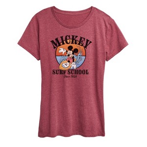 Women's - Disney - Mickey Surf School Short Sleeve Graphic T-Shirt - 1 of 4