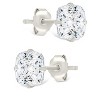 SHINE by Sterling Forever Sterling Silver Cushion Cut Prong Set Stud Earrings - 3 of 4