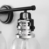 DORESshop 24 in. 3-Light Black and Nickel Modern Bell Vanity Light for Bathroom Mirror with Clear Glass Shades - 4 of 4