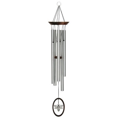 Woodstock Wind Chimes Signature Collection, Wind Fantasy Chime, 24'' Bumble  Bee Silver Wind Chime WFCBEE