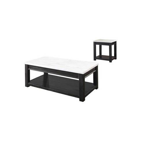 2pc Wellsley Coffee And End Table Set White Antique Black Homes Inside Out Target