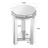 Kumasinova Octagon Mirror Coffee Table with with Storage,13.8" Modern Side Table with Crystal Accents,End Table for Living Room Furniture - 2 of 4