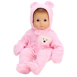 Sophia's - 15" Doll - Fleece Bear Hooded Snowsuit - Light Pink - 1 of 4