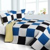 Slickblue Full/Queen 3 PC Quilt Set, Vermicelli-Quilted TC Fabric, Plaid Design, 13 Color Options, 90.5"x90.5" - 4 of 4