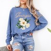 Simply Sage Market Women's Georgia Flower Colorful Long Sleeve Garment Dyed Tee - 2 of 3