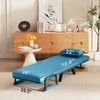SeaCamel 5-in-1 Chair Bed Sleeper - Adjustable Backrest & Pillow, Comfy Folding Futon for Small Spaces, Apartments, Office - Blue - 4 of 4