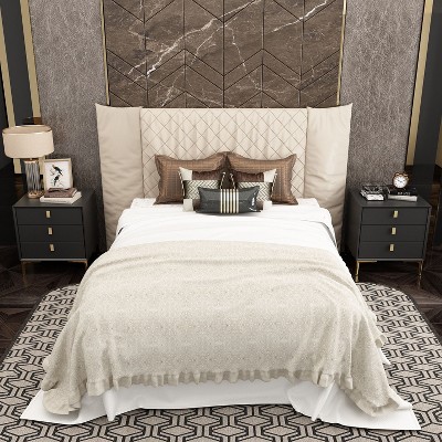 Luxurious Black and Gold Steel 3-Drawer End Table