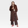 Women's Long Faux Fur Jacket - A New Day™ Brown - 3 of 3