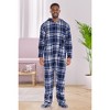 ADR Men's Plush Fleece One Piece Hooded Footed Zipper Pajamas Set, Soft Adult Jumpsuit PJs with Hood - 2 of 4