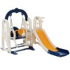 GustoWave 3 in 1 Toddler and Swing Set Climber Playset with Basketball Hoop Freestanding Indoor Outdoor Playground for Kids Blue+Yellow One Size - 3 of 4