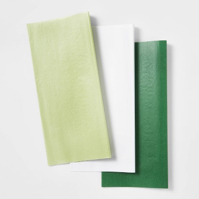 30ct Solid Banded Gift Tissue Paper Green/White - Wondershop™