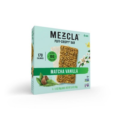 Mezcla Plant Based Japanese Matcha Vanilla Protein Bars - 10g Protein - 5.6oz/4ct