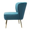 Quentin Velvet Accent Side Chair with Golden Metal Base | Karat Home - 4 of 4