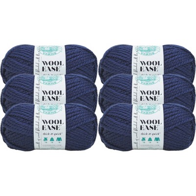 6pk Wool-Ease Thick & Quick Yarn Navy - Lion Brand Yarn