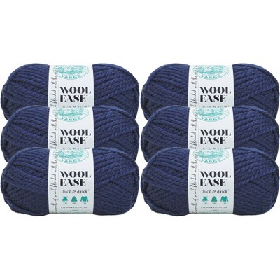 6pk Wool-Ease Thick & Quick Yarn Navy - Lion Brand Yarn