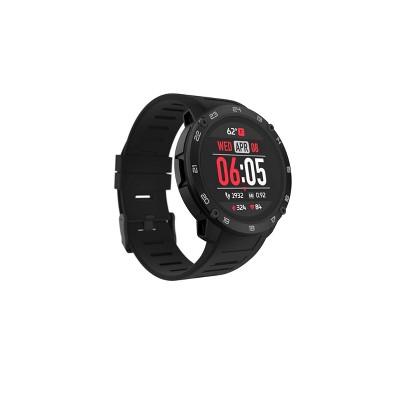 iTouch Explorer Smartwatch: Black Case and Black Silicone Strap