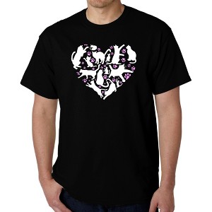 LA Pop Art Cat Heart - Men's Word Art T-Shirt - 1 of 4
