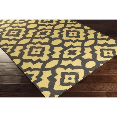 Manteca Gold and Black Geometric Wool 2' x 3' Area Rug