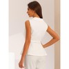 Allegra K Women's Office Lapel Collar Button Down Belted Sleeveless Blazer Vest - 3 of 4