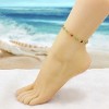 RMZ GOLD NYC 18K GOLD FILLED HIGH POLISH FINSH MULTI COLOR FLOWER CRYSTAL ANKLE BRACELET - 4 of 4
