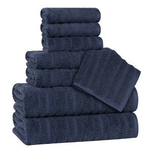 Smart Twist Viscose Cotton Blend Medium Weight Solid Textured Ribbed Towel Set by Blue Nile Mills - 1 of 4