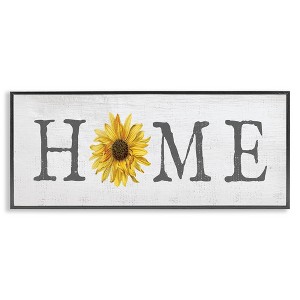 Stupell Industries Rustic Home Text with Sunflower Framed Giclee Art - 1 of 4