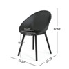 VisioGear Gable Dining Chair, 2-Piece Patio Chairs for Garden, Balcony, Black, 23.23"*23.23"*32.68" - 3 of 4
