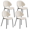 Kumasinova Soft Boucle Fabric Dining Chairs Set of 4,Mid-Century Modern Side Chairs for Kitchen and Dining Room,Sturdy Metal Legs,White - 4 of 4