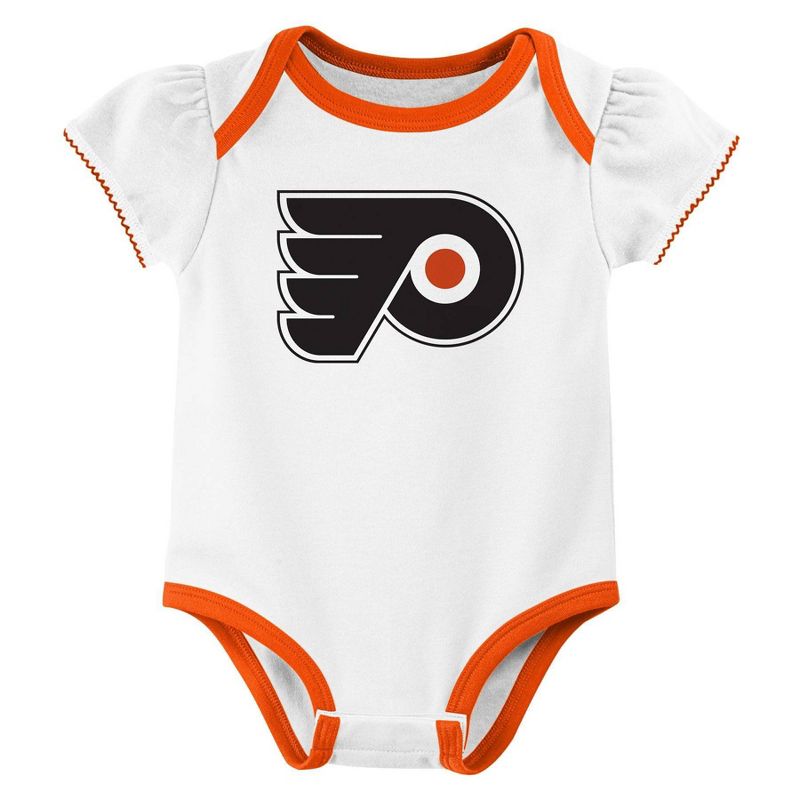 NHL Philadelphia Flyers Infant Girls&#39; 3pk Bodysuit, 2 of 5