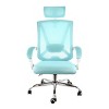 Elama Full Back Mesh Adjustable Office Chair with Headrest in Blue with White Frame - 4 of 4