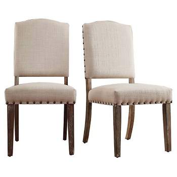 Set of 2 Cobble Hill Nailhead Accent Dining Chair Wood - Inspire Q