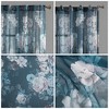 Vynxaria Floral Print Voile Sheer Curtain Panel (50" W x 95" L, Dark) Twist Tab Top, Oeko-Tex Certified, Machine Washable - 3 of 4