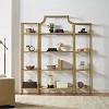 Crosley 80.5" 67" Aimee Etagere Set: Farmhouse Style, Anti-Tip, 12-Tier Steel Frame, Tempered Glass Shelves - 3 of 4