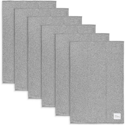 Image of Burp Cloths 100% Cotton Washcloths for Boys and Girls by Comfy Cubs (Grey, Pack of 6)