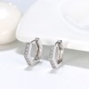 Hexagon Hoop Earrings for Women Sterling Silver Clear Pave Cz Ginger Lyne Collection - 2 of 4