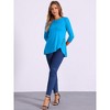 Allegra K Women's 3/4 Sleeve Round Neck Button Decor Casual Stretchy Tunic Tops - 4 of 4