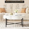 GustoWave Round Coffee Table with Storage, Farmhouse Circle Coffee Table for Living Room, Balcony, Apartment - 4 of 4