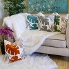 ChicFurnit Bed Pillows Autumn Leaf Home Pillow Velvet Decor Pillow with Hidden Zipper Cotton Pillows for Living Room Decoration, Orange, 20"*1"*20" - 4 of 4