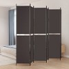 vidaXL 6-Panel Room Divider - Versatile, Breathable, and Durable 100% Polyester Fabric - Foldable Design with 2.4" Middle 2 Bars Distance - Brown - 2 of 4